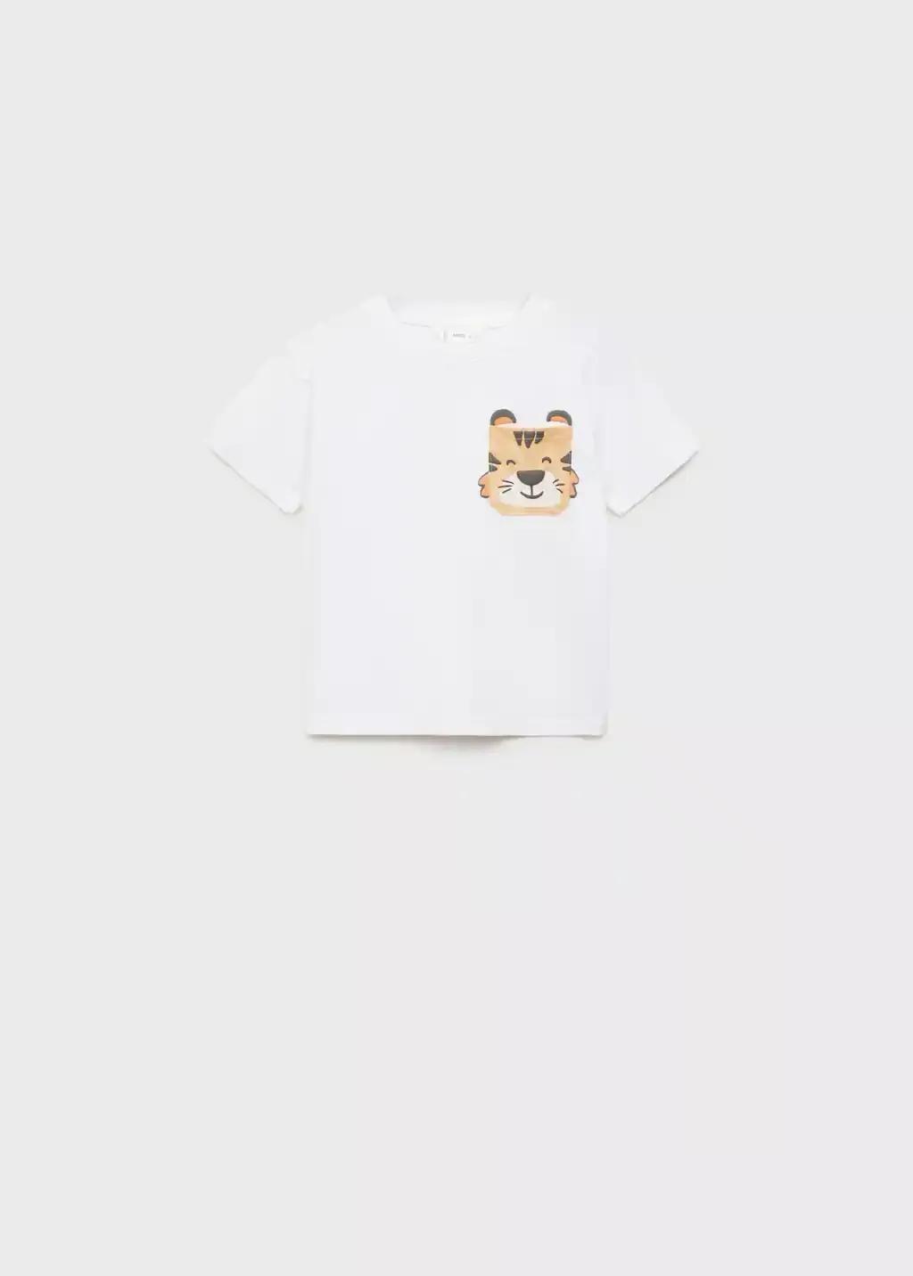 White Short-Sleeved Printed T-Shirt, Baby Boy, , large image number 0