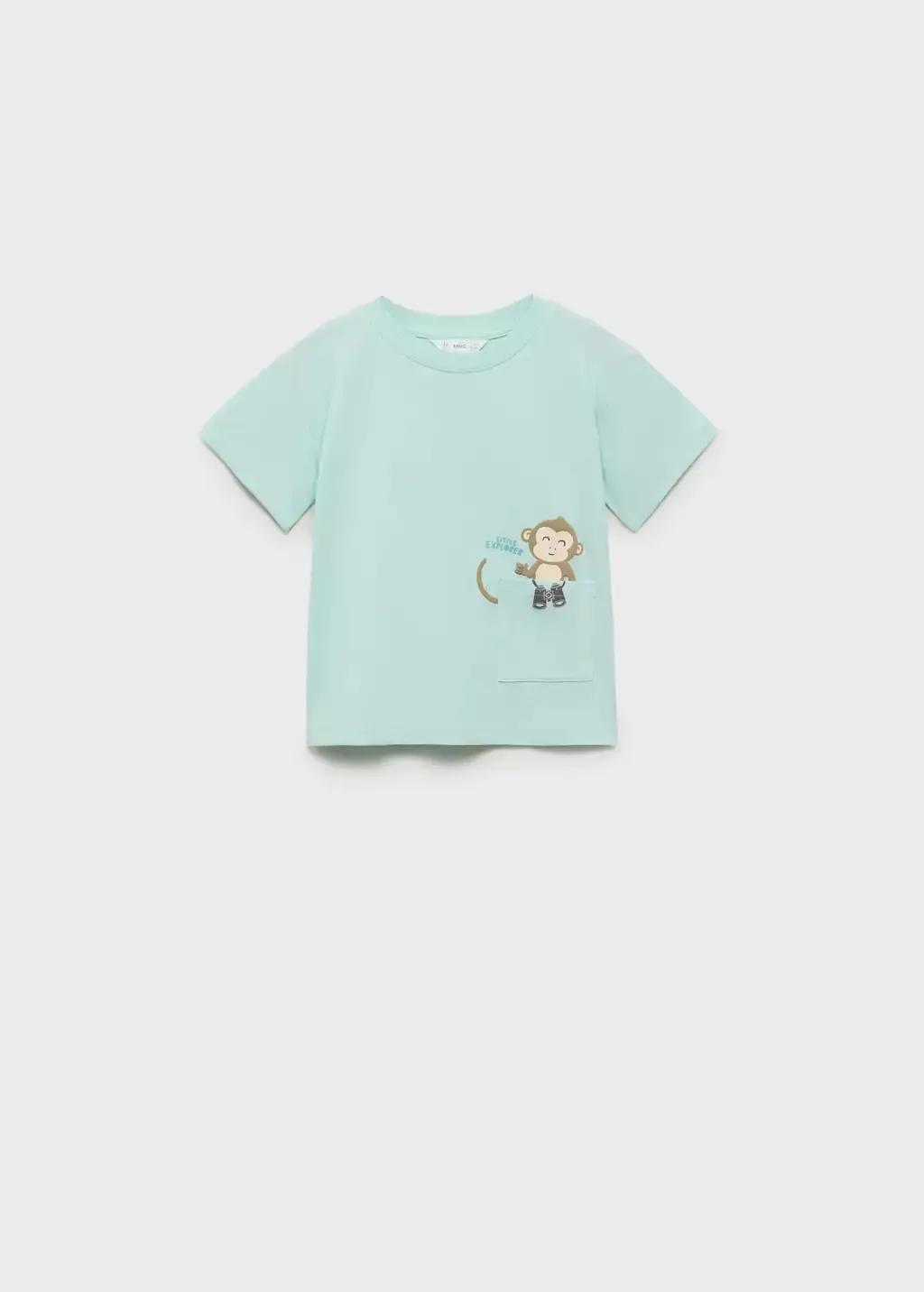 Green Short-Sleeved Printed T-Shirt, Baby Boy, , large image number 0