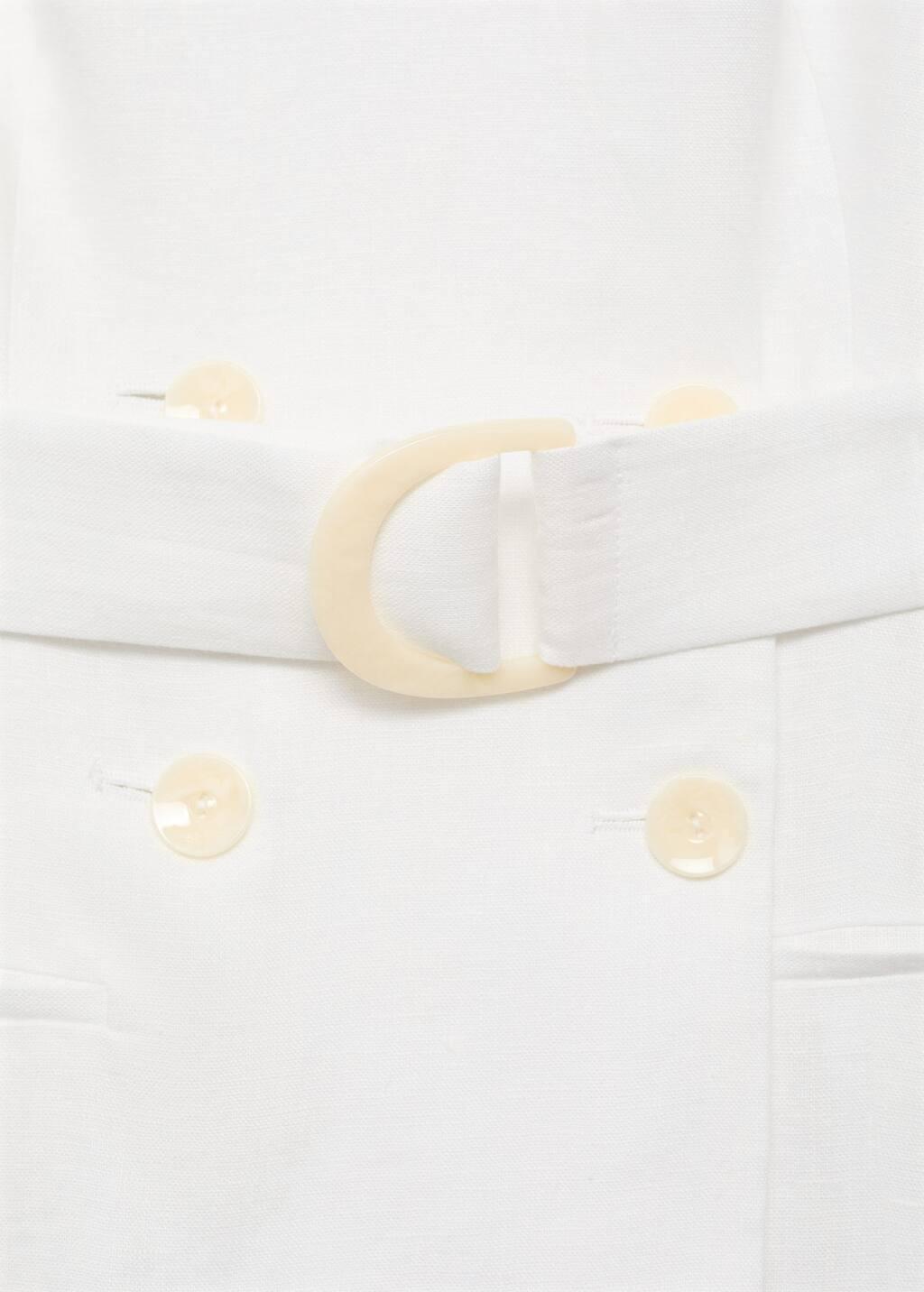 WHITE Combined woven dress with belt, , large image number 2
