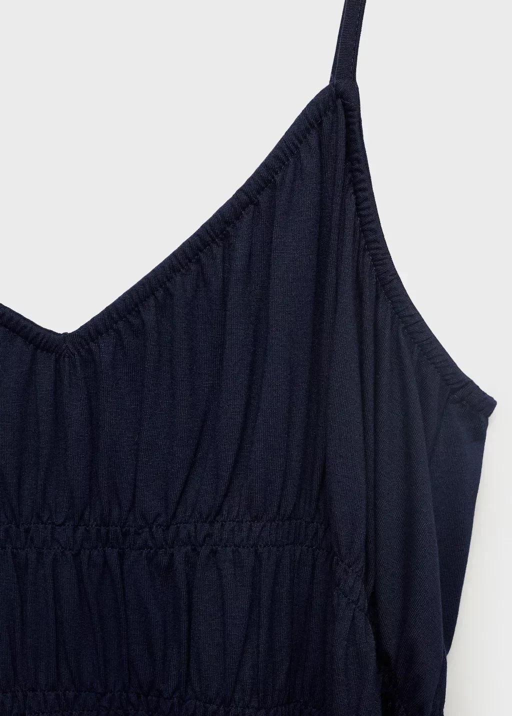 Navy Short Dress With Gathered Panels, , large image number 1