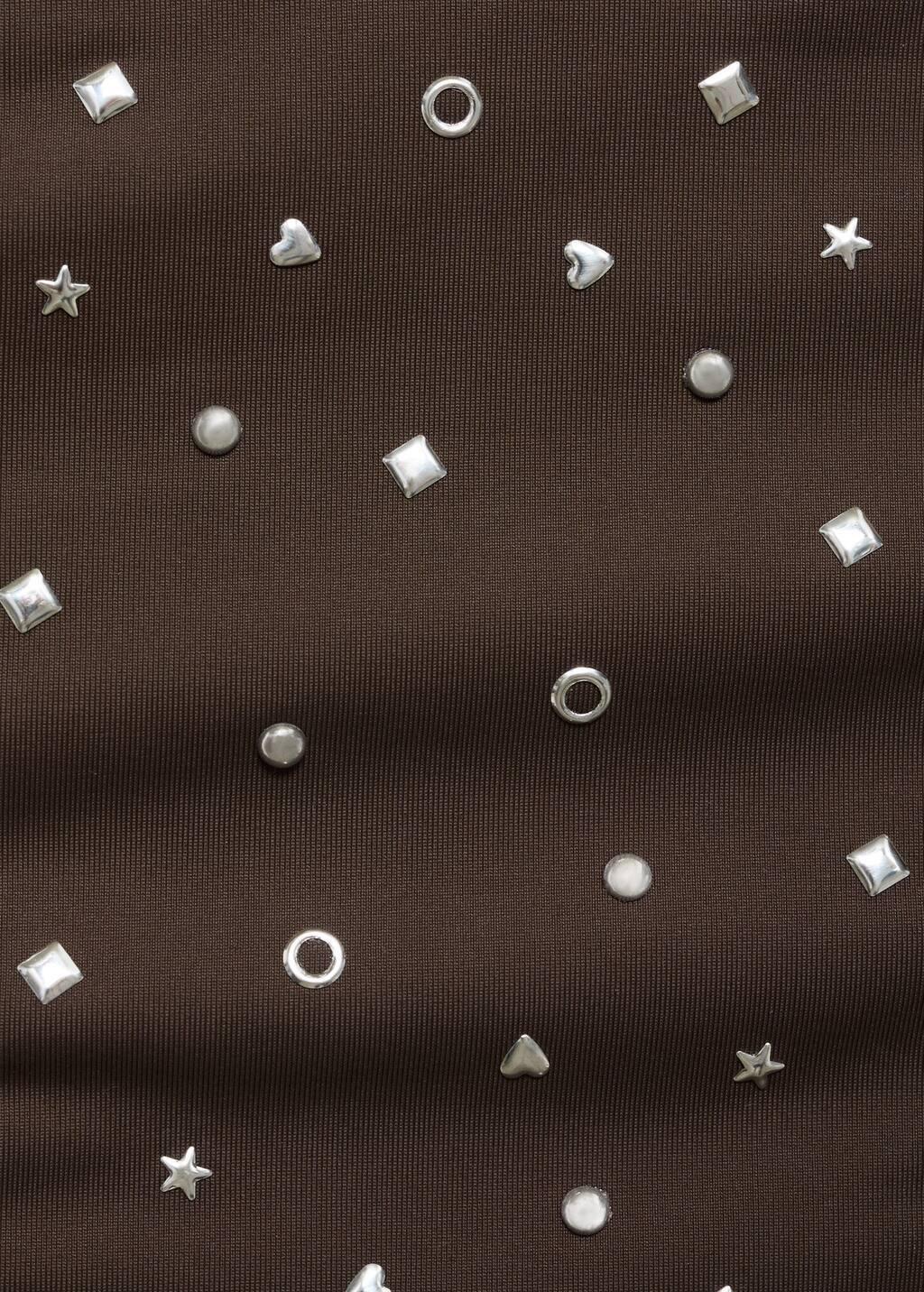 Brown Bikini Bottom With Metallic Embellishments, , large image number 3