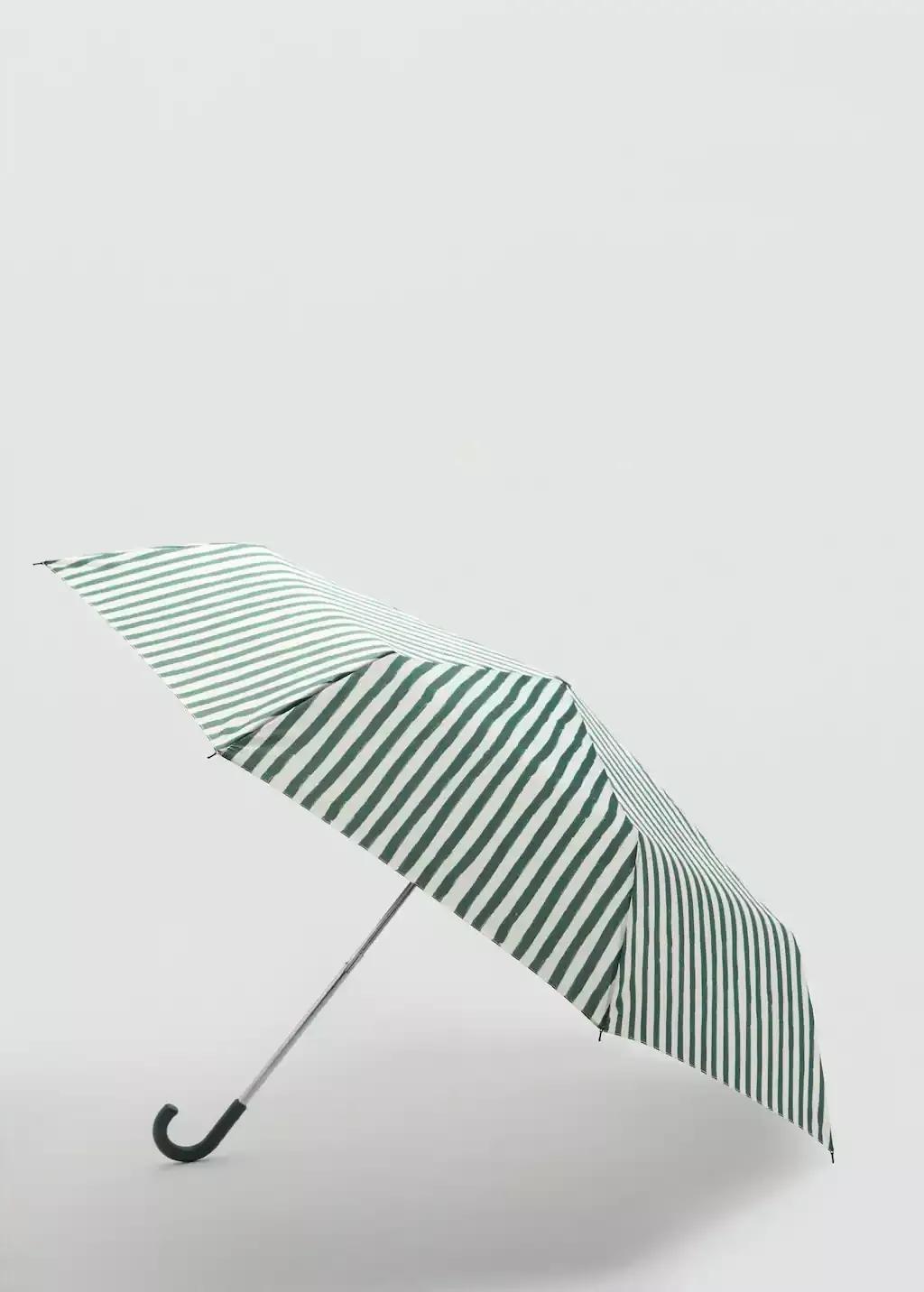 Green Stripe-Printed Umbrella, Green, large image number 0
