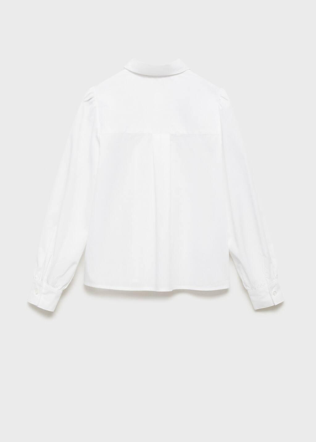 White Cotton Shirt With Jewel Buttons, Kids Girl, White, large image number 5