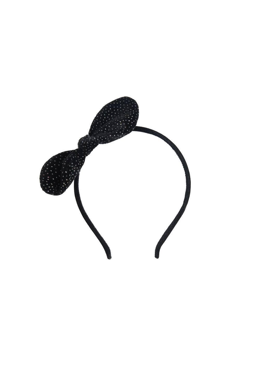 Black Bow Hairband, Kids Girl, Black, large image number 1