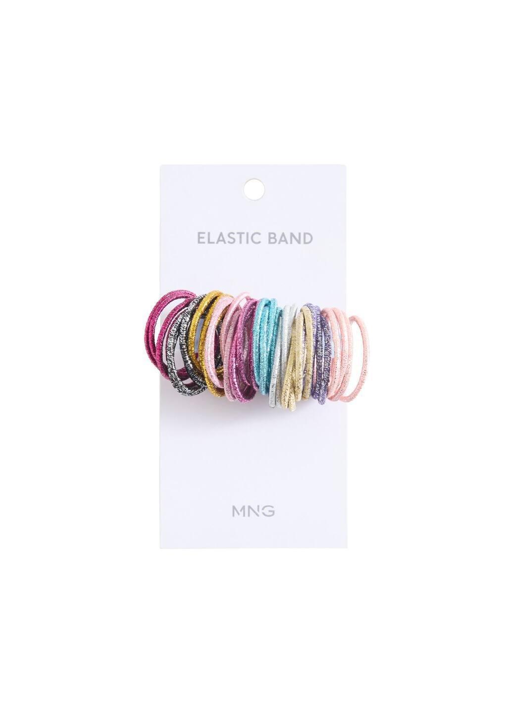Silver Multicolour Scrunchies Pack, Kids Girl, Silver, large image number 2