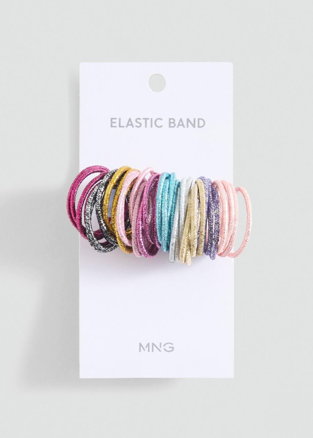 Silver Multicolour Scrunchies Pack, Kids Girl, Silver, large image number 3