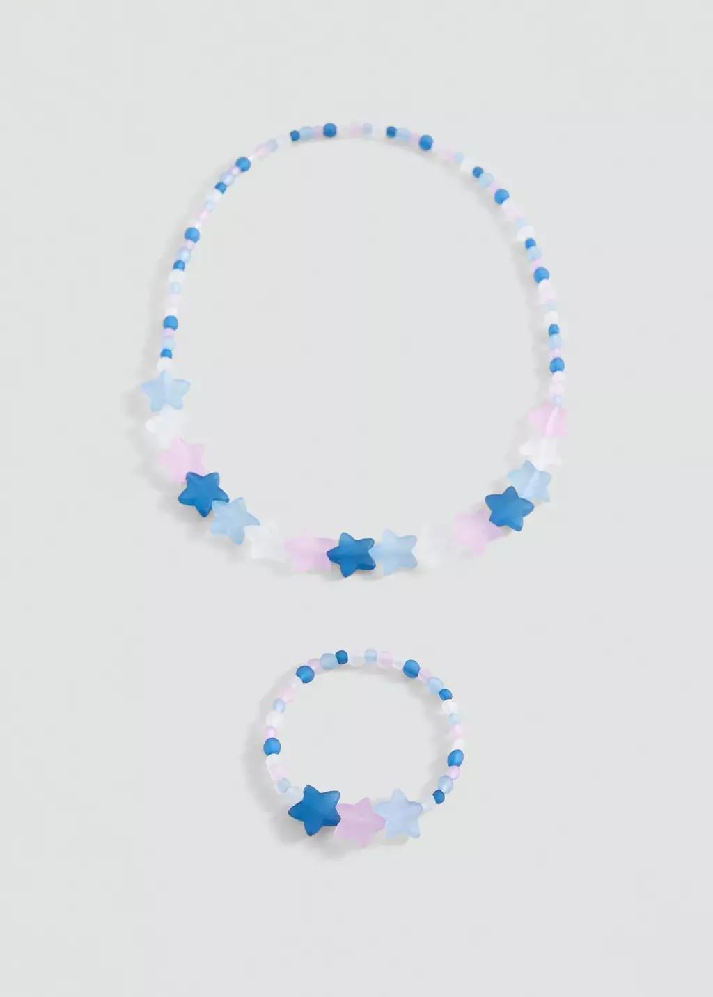 Pink Bracelet And Necklace Set, Kids Girl, Pink, large image number 3