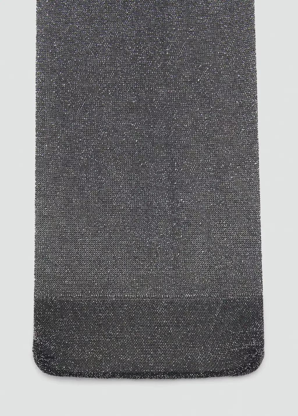 Silver Lurex Long Socks, Silver, large image number 0