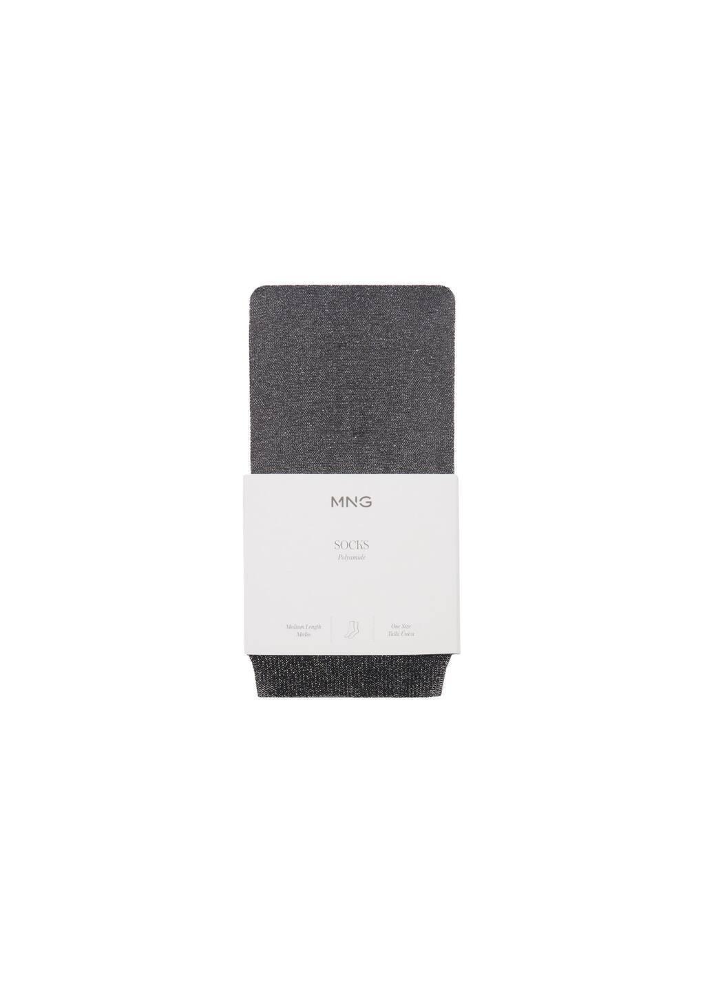 Silver Lurex Long Socks, Silver, large image number 2