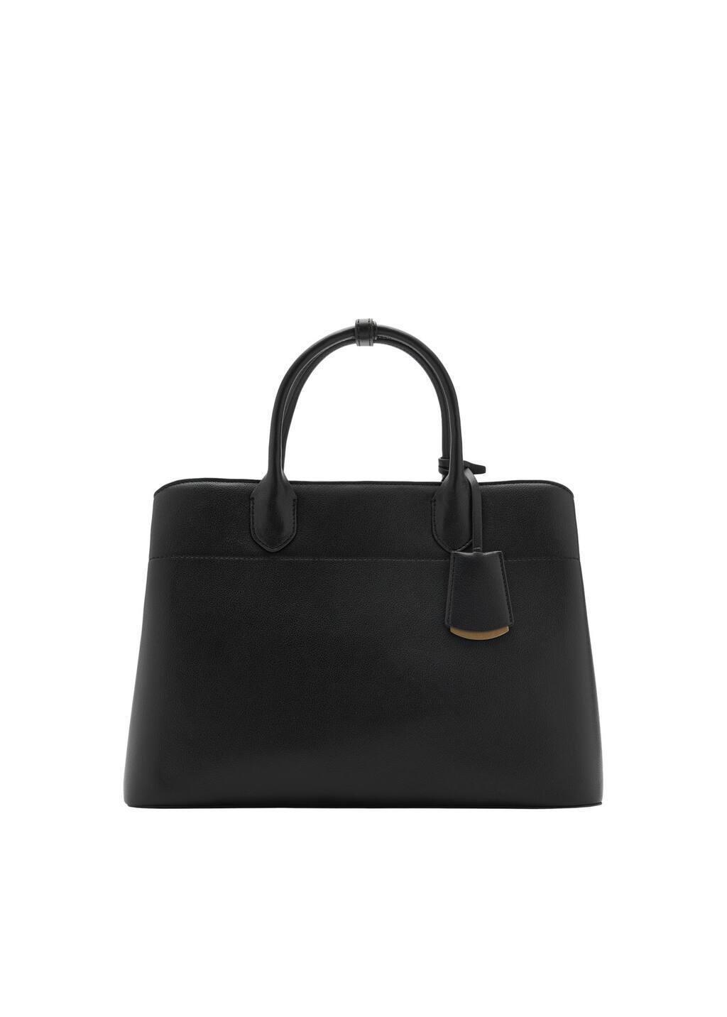 Black Shopper Bag With Double Handle, Black, large image number 2