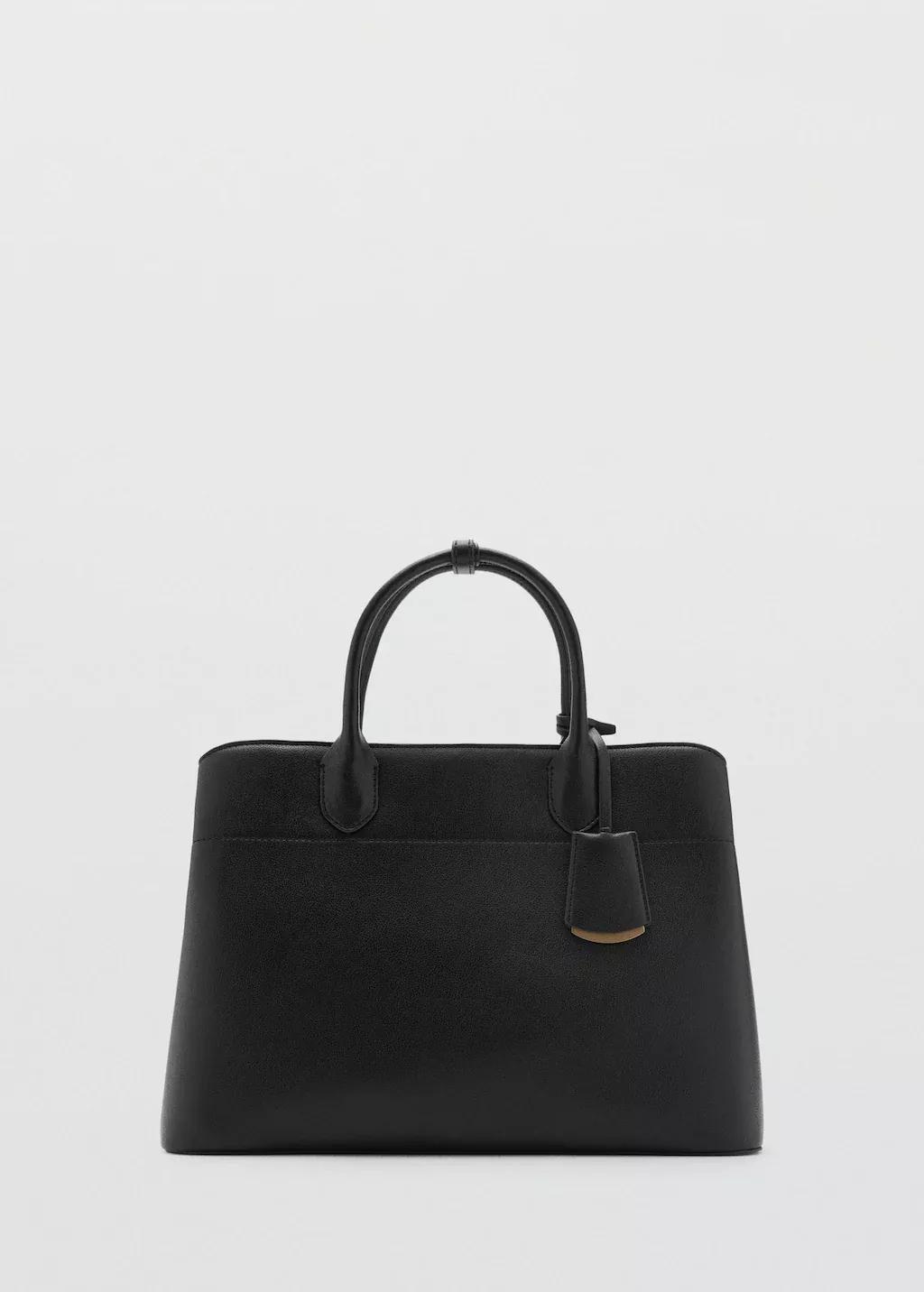 Black Shopper Bag With Double Handle, Black, large image number 4