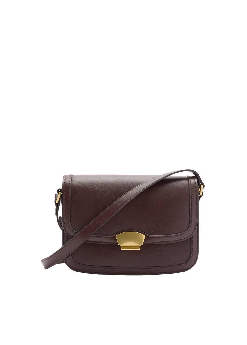 Brown Crossbody Bag With Metal Closure, 0201_32, large image number 2
