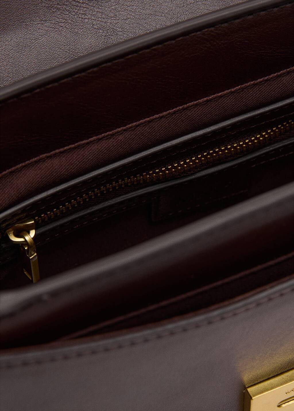 Brown Crossbody Bag With Metal Closure, 0201_32, large image number 3