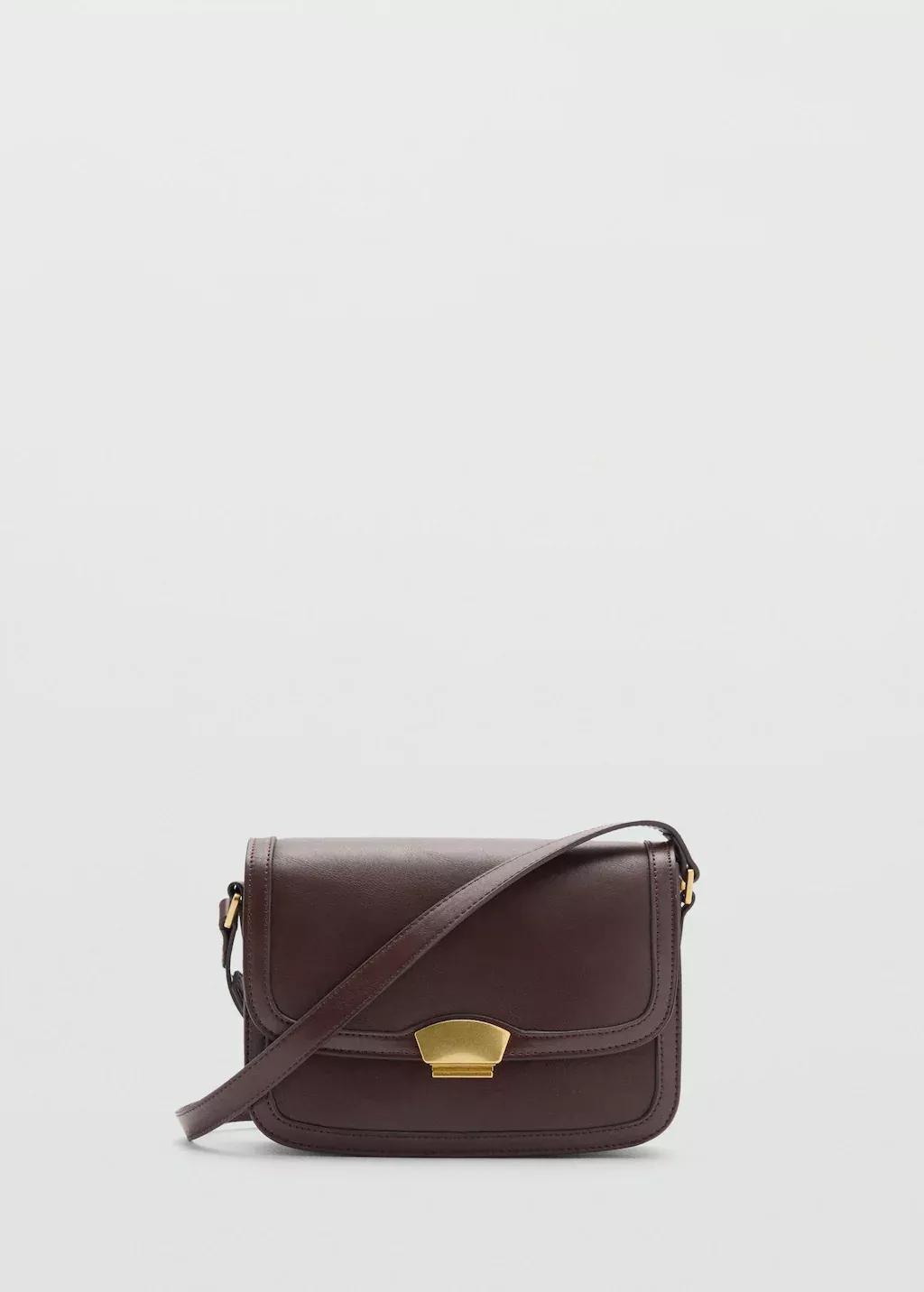 Brown Crossbody Bag With Metal Closure, 0201_32, large image number 4