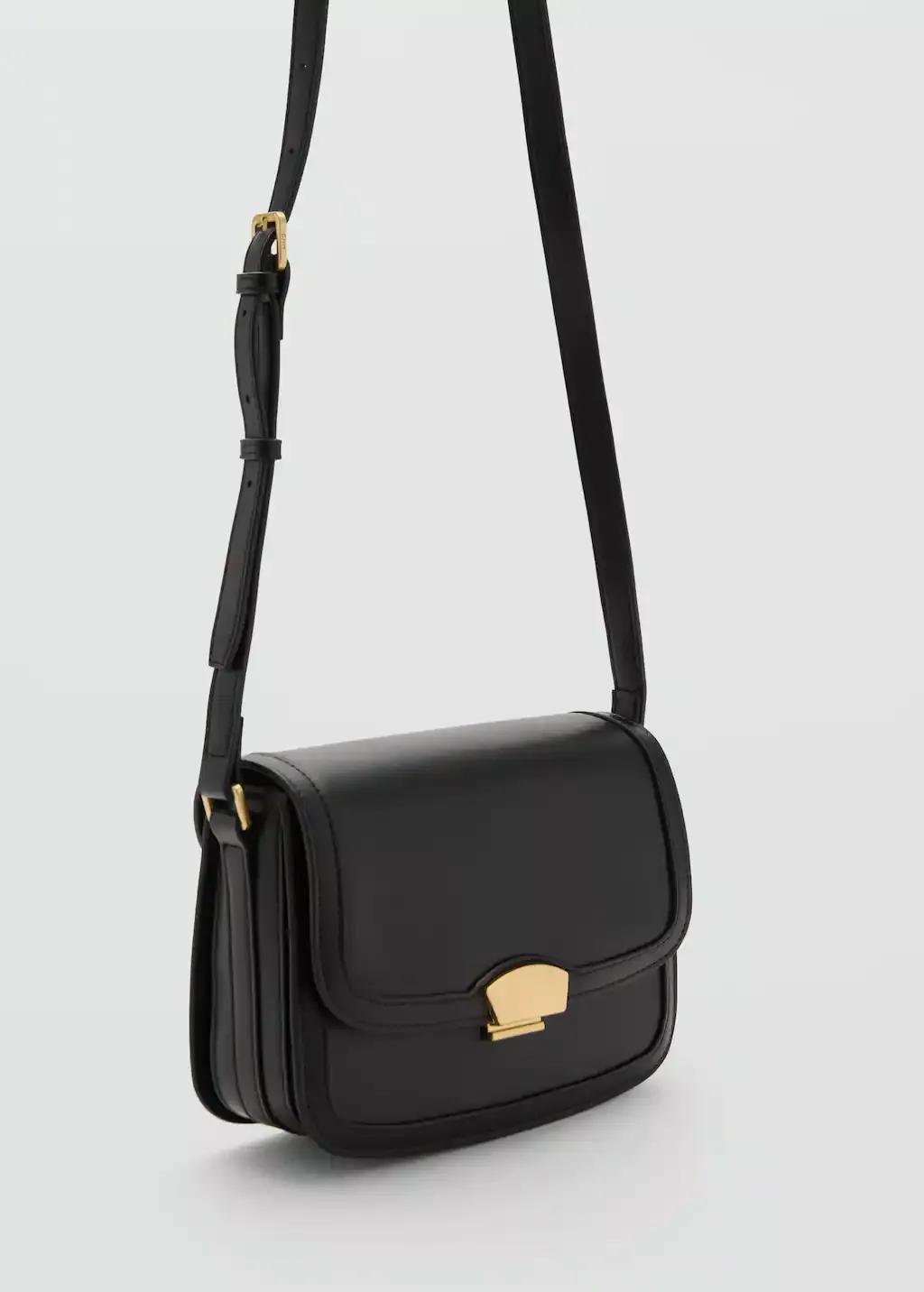 Black Crossbody Bag With Metal Closure, 0201_99, large image number 0