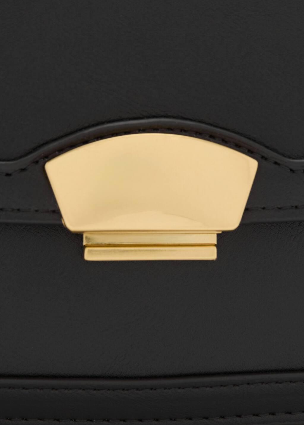 Black Crossbody Bag With Metal Closure, 0201_99, large image number 1