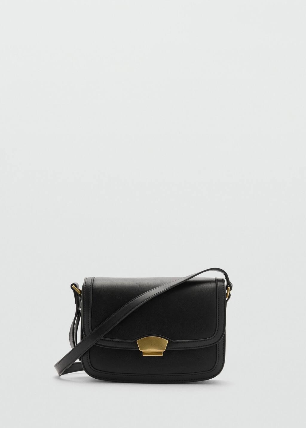 Black Crossbody Bag With Metal Closure, 0201_99, large image number 4