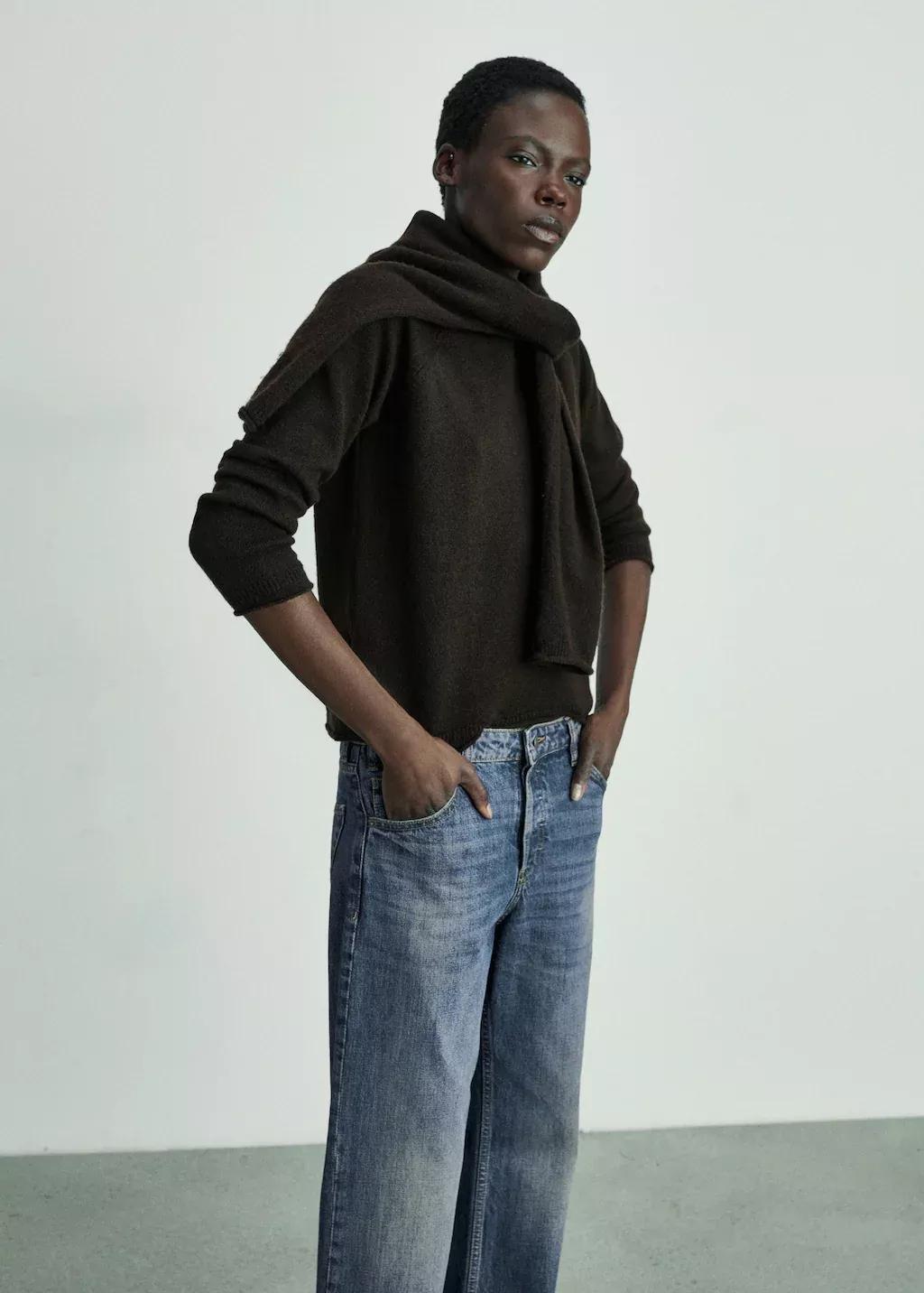 Blue Mid-Rise Straight Jeans, , large image number 1
