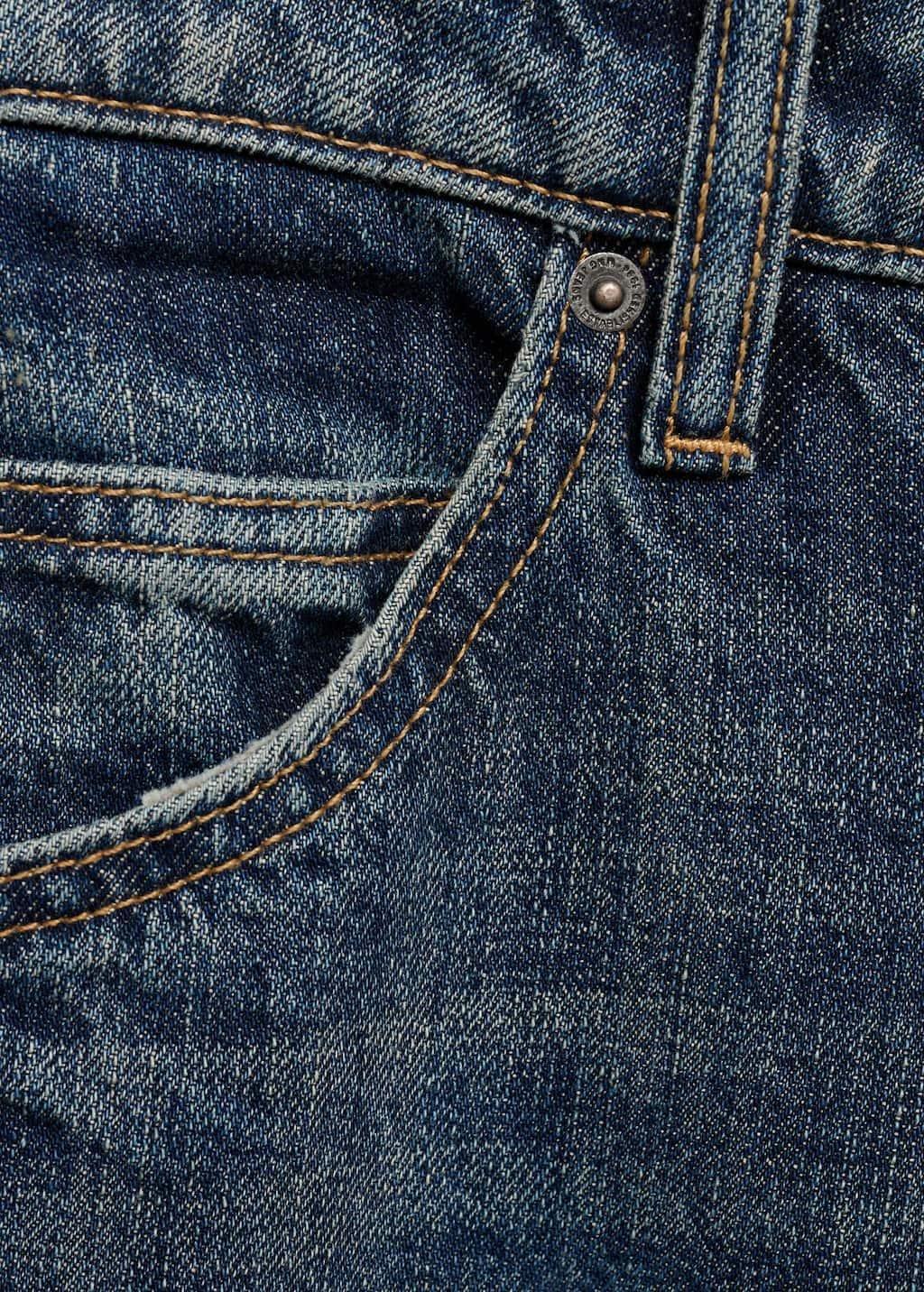 Blue Mid-Rise Straight Jeans, , large image number 5