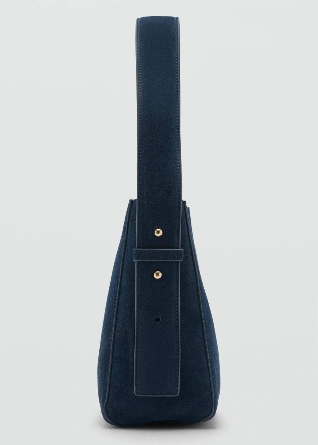 Navy 100% Split Leather Bag, Navy, large image number 1