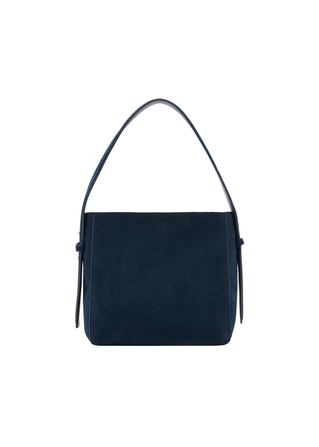 Navy 100% Split Leather Bag, Navy, large image number 2