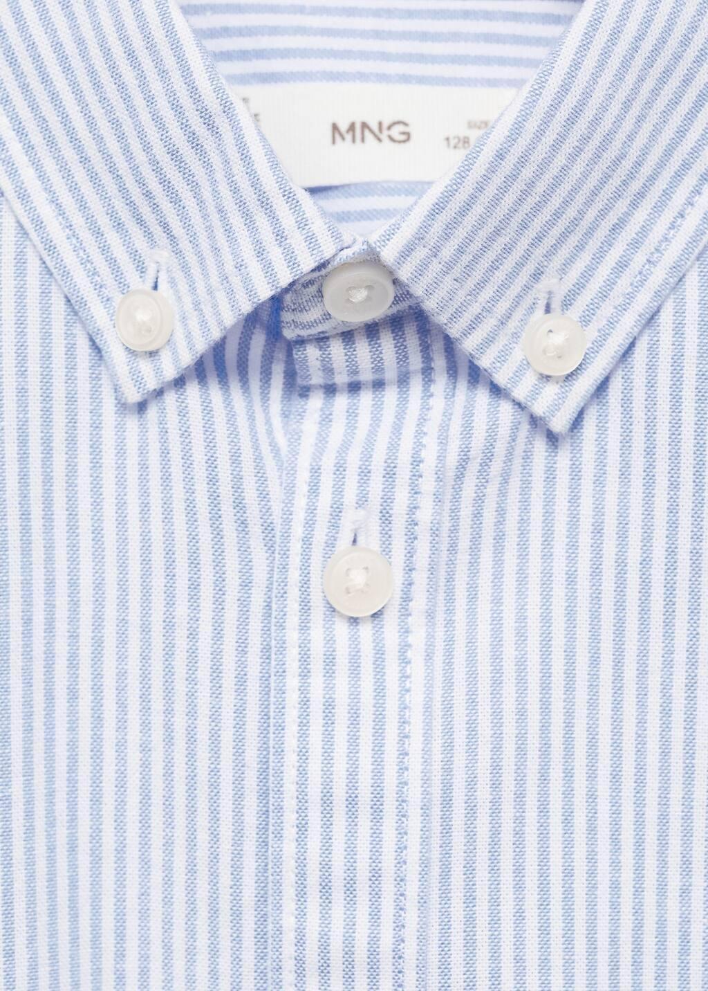 Blue Lt-Pastel 100% Cotton Oxford Striped Shirt, Kids Boy, , large image number 2
