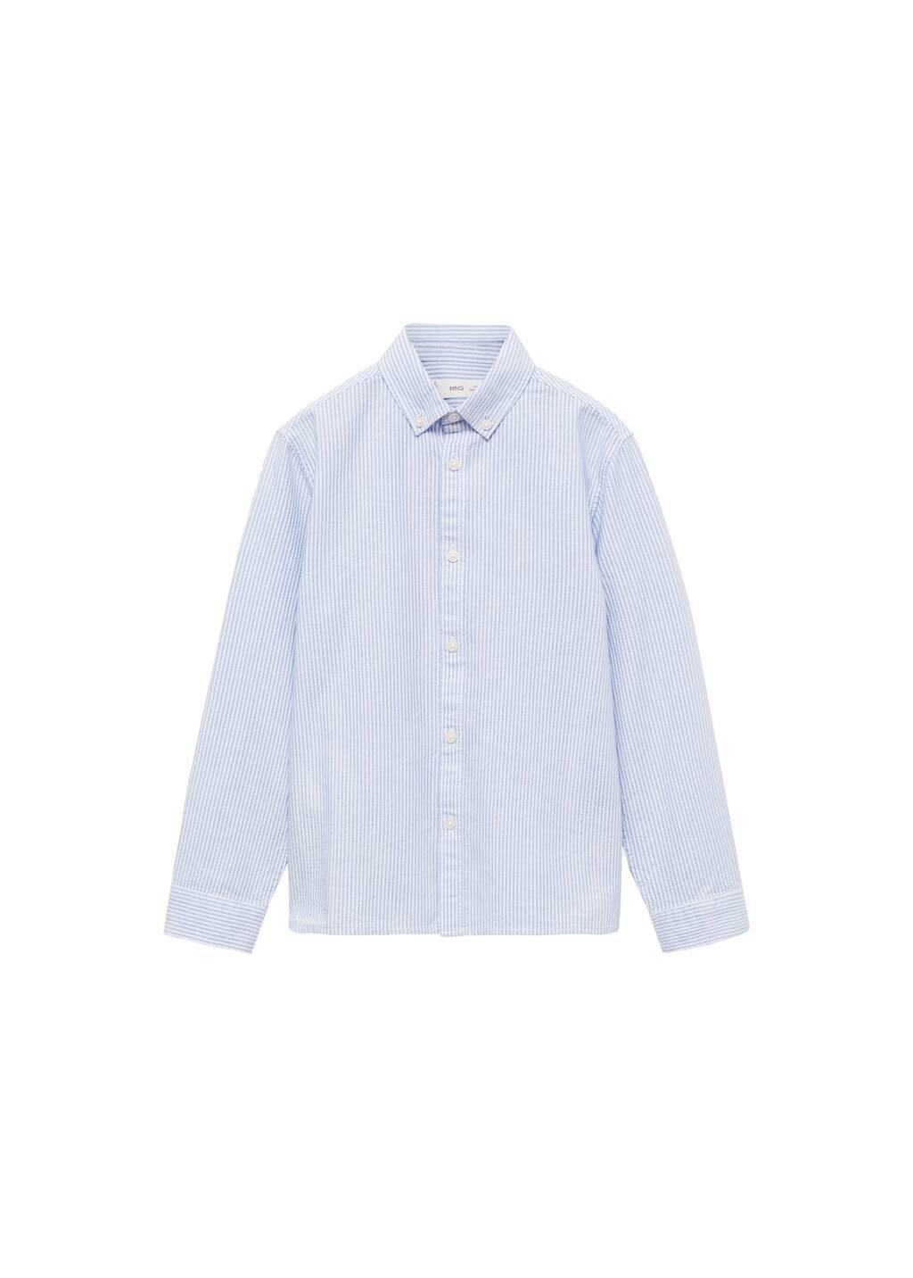 Blue Lt-Pastel 100% Cotton Oxford Striped Shirt, Kids Boy, , large image number 4