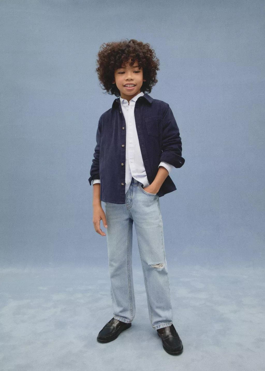 Blue Lt-Pastel 100% Cotton Oxford Striped Shirt, Kids Boy, , large image number 6