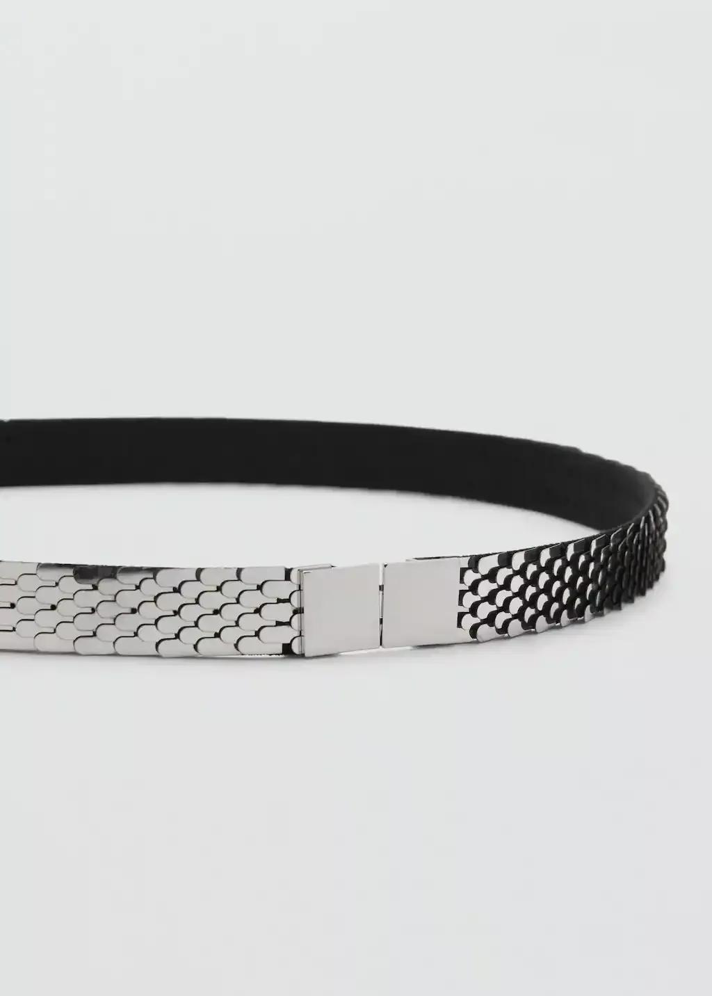 Silver Skinny Metal Belt, , large image number 0