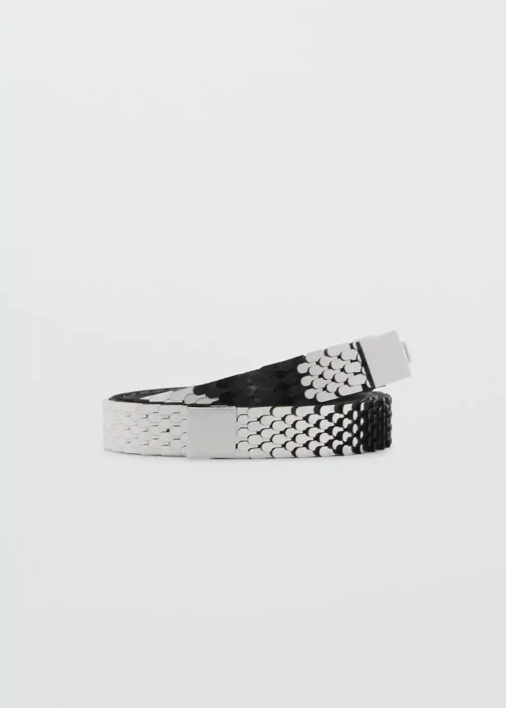 Silver Skinny Metal Belt, , large image number 4