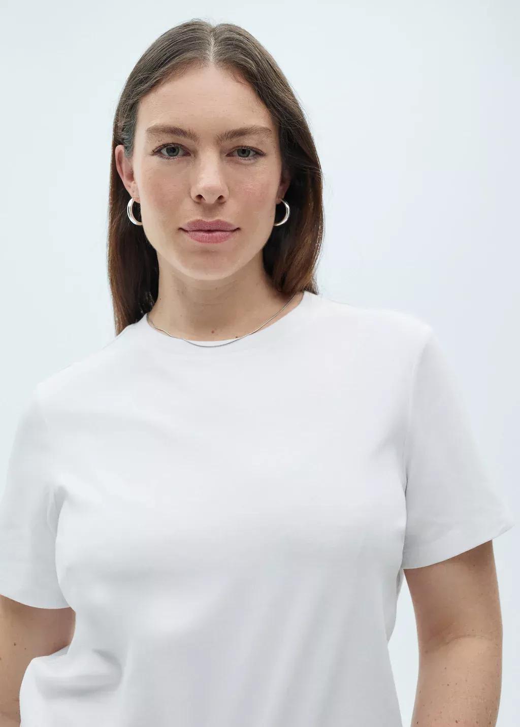 White Short-Sleeved Cotton T-Shirt, , large image number 5