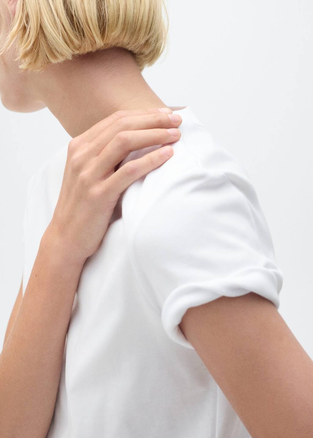 White Short-Sleeved Cotton T-Shirt, , large image number 8