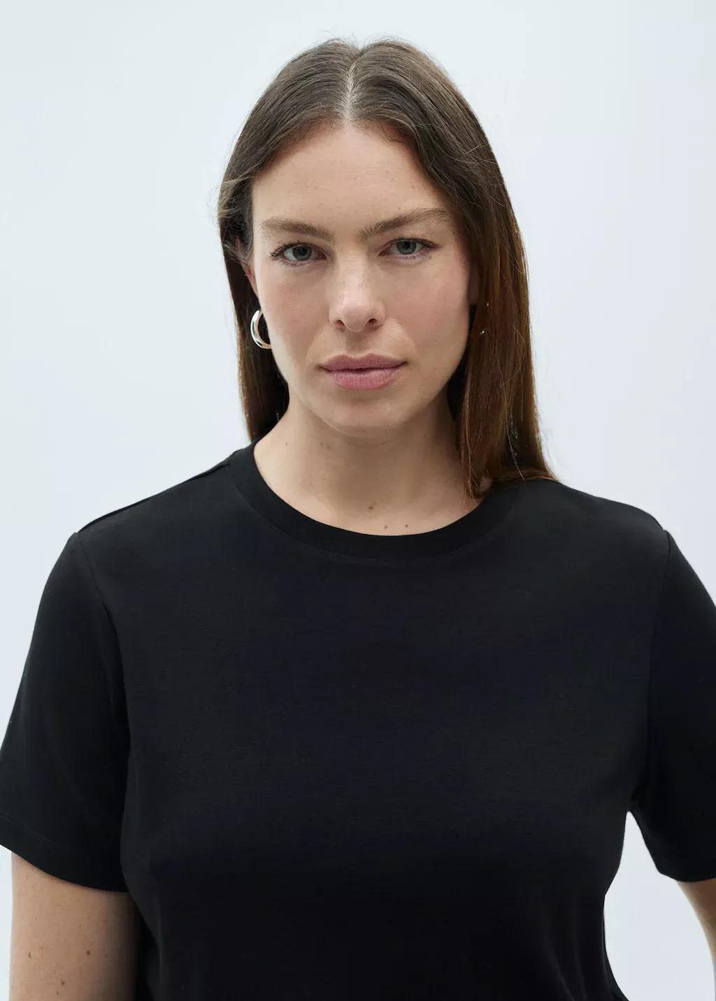 Black Basic T-Shirt Made Of 100% Cotton, , large image number 5