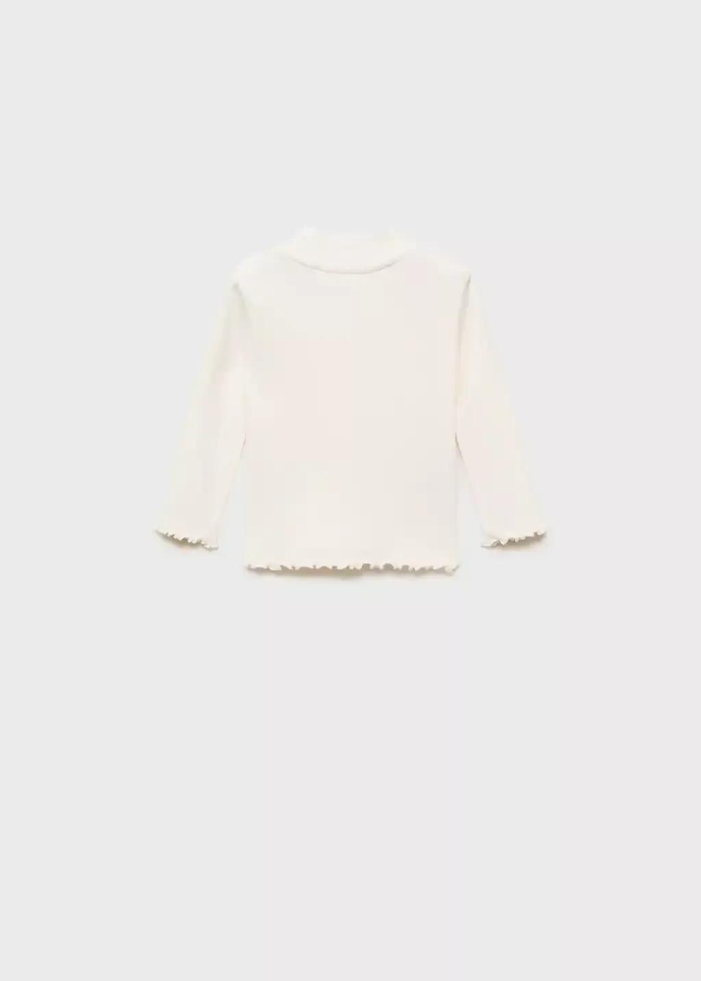 White Turtleneck Long-Sleeved T-Shirt, Baby Girl, , large image number 1