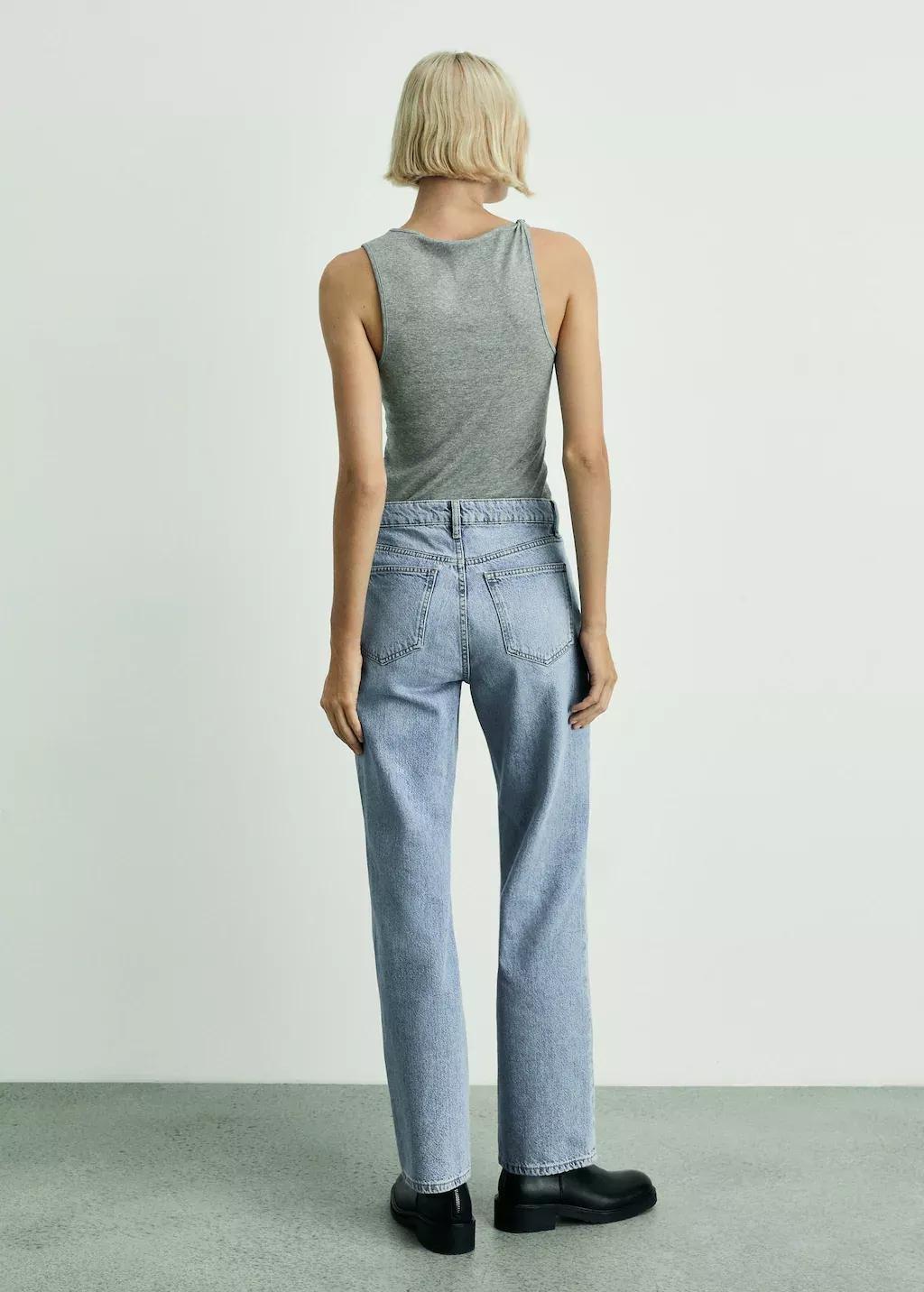 Blue Straight Jeans Matilda With Medium Waist, , large image number 6