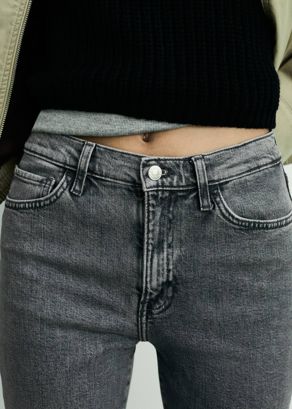 Grey Slim Jeans In Cropped Length Claudia, , large image number 3