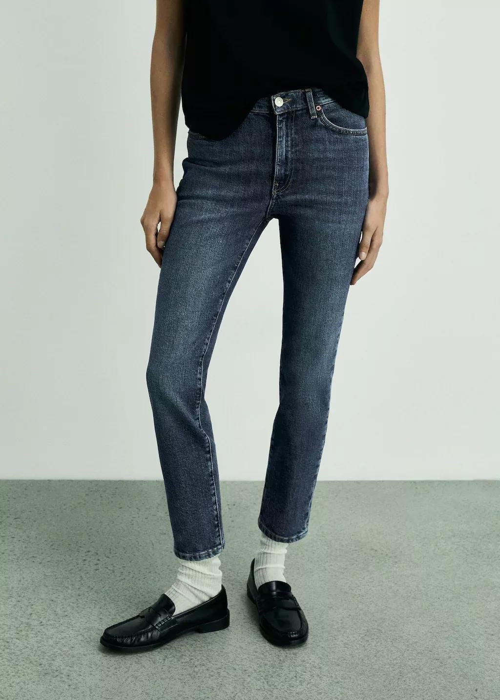 Blue Claudia Slim-Fit Cropped Jeans, , large image number 0