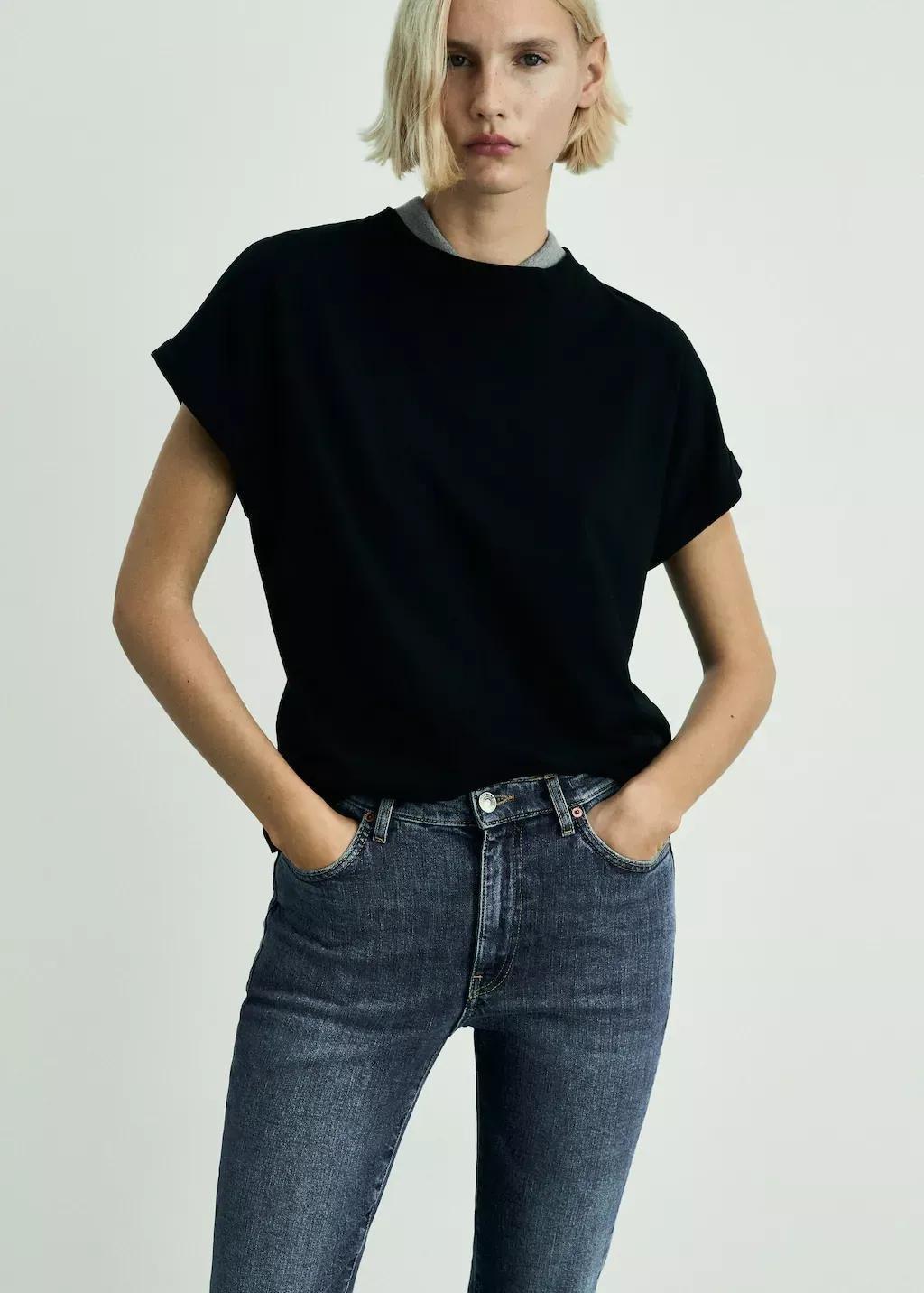 Blue Claudia Slim-Fit Cropped Jeans, , large image number 1