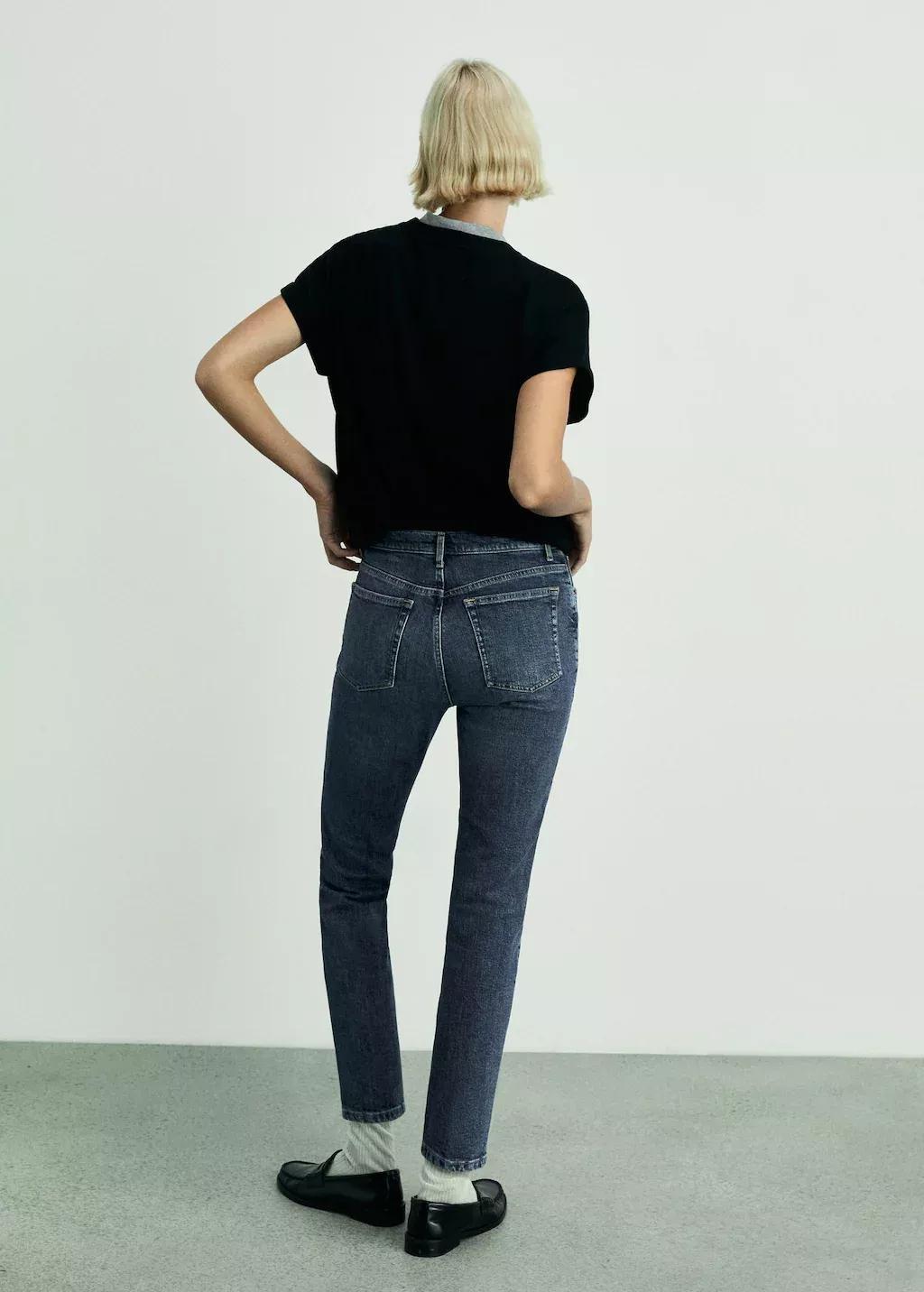 Blue Claudia Slim-Fit Cropped Jeans, , large image number 8