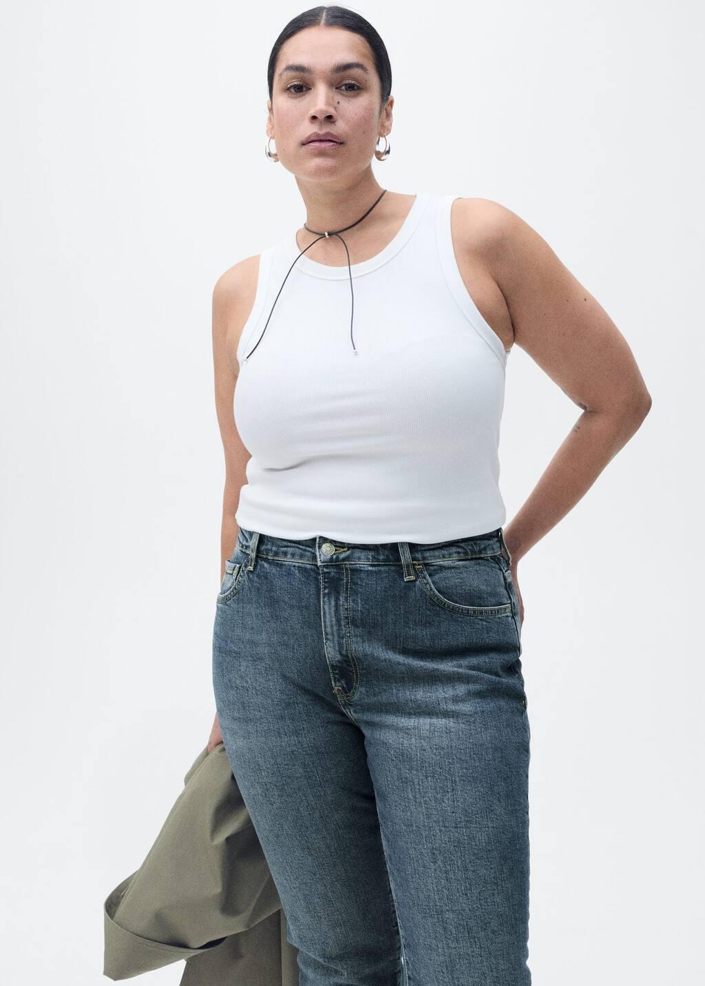 Blue Claudia Slim-Fit Cropped Jeans, , large image number 9