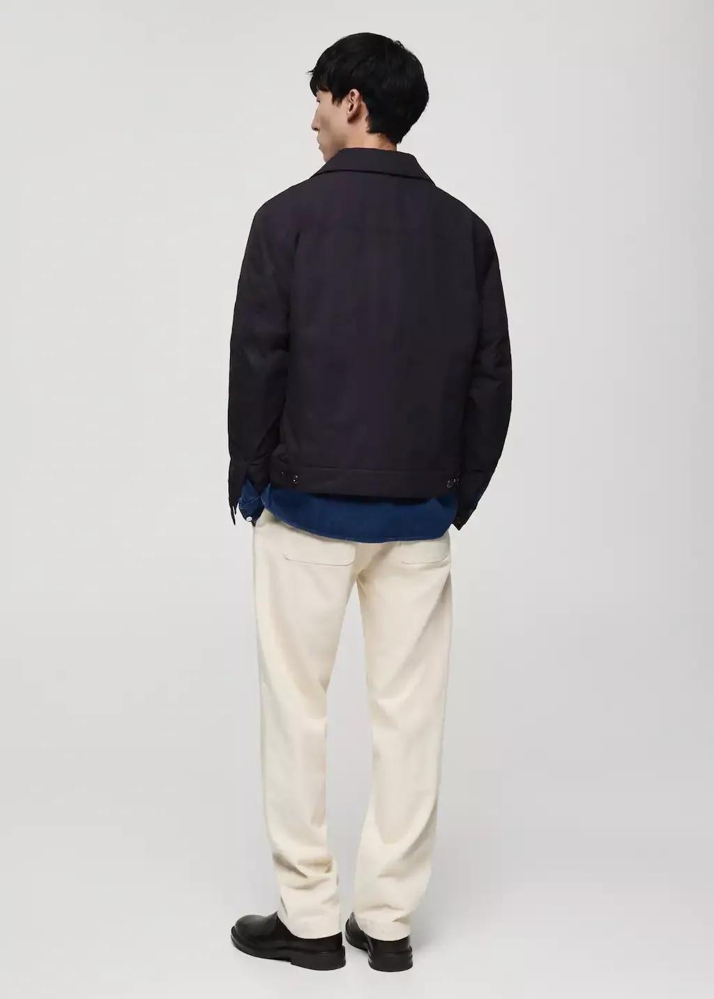 NAVY Water-repellent quilted jacket, , large image number 6