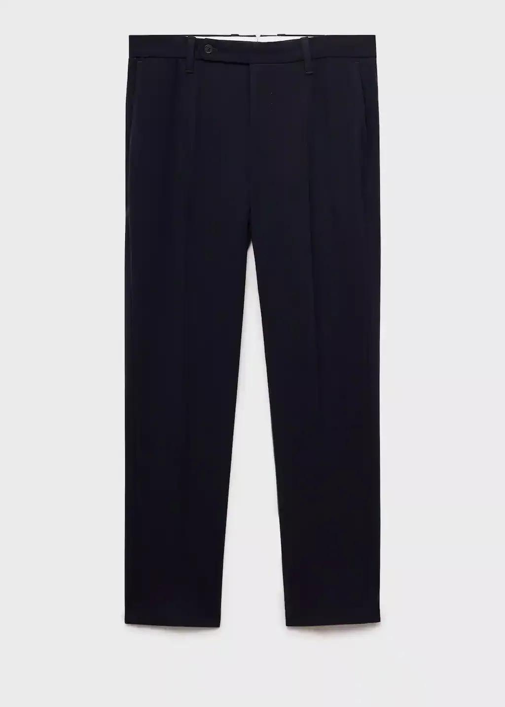 Navy Slim Fit Cotton Pants, , large image number 4