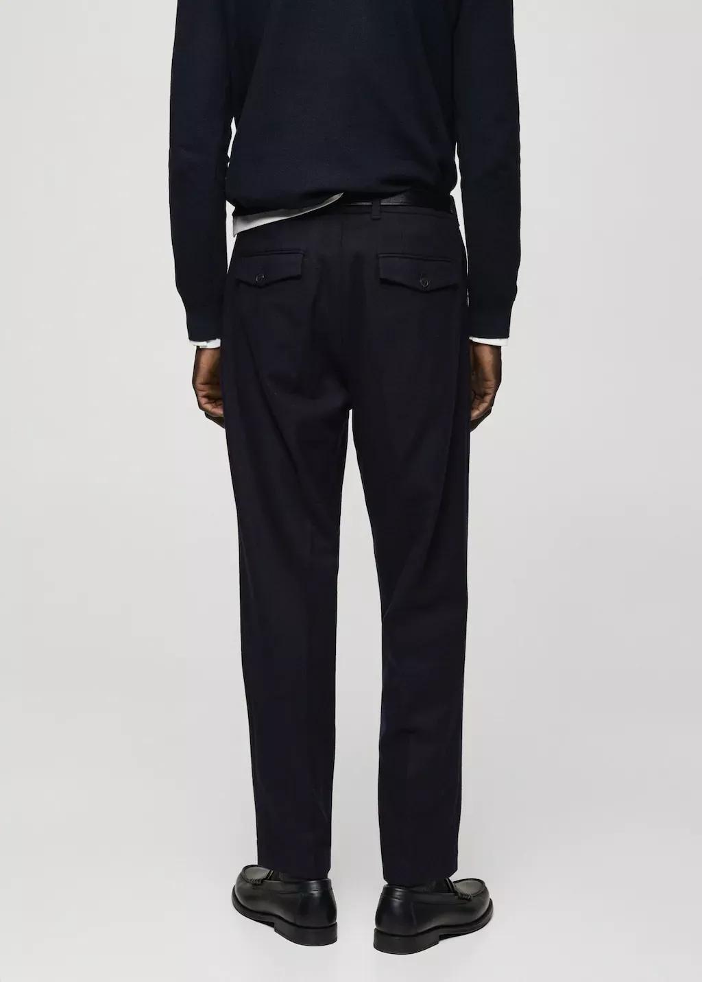 Navy Slim Fit Cotton Pants, , large image number 7