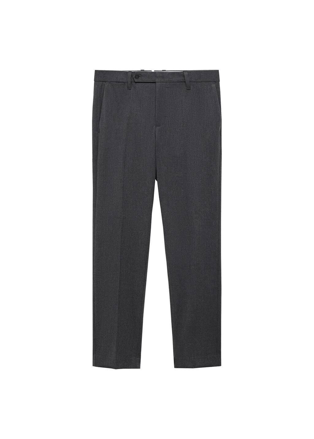 Grey Slim Fit Cotton Pants, , large image number 2
