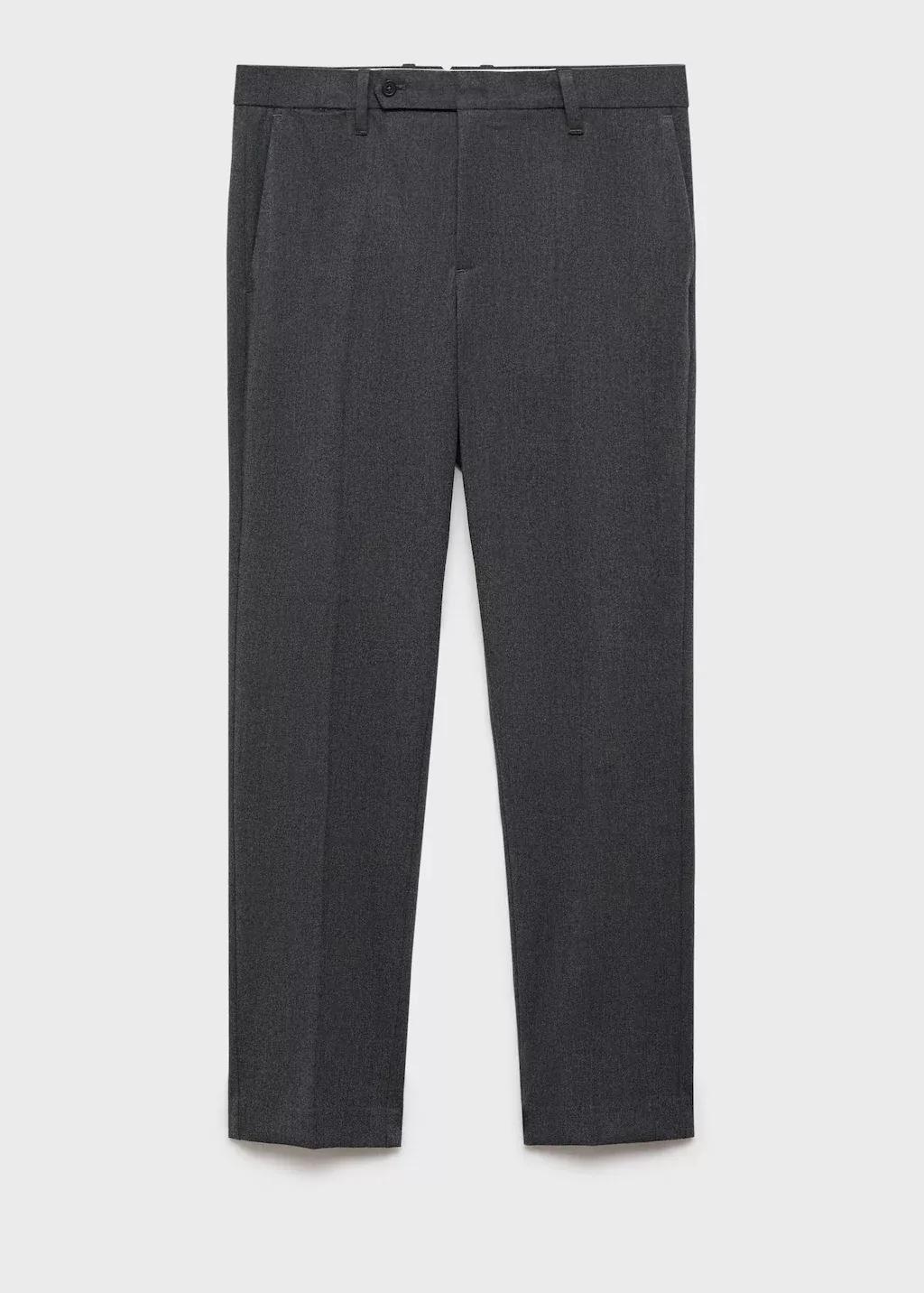 Grey Slim Fit Cotton Pants, , large image number 4