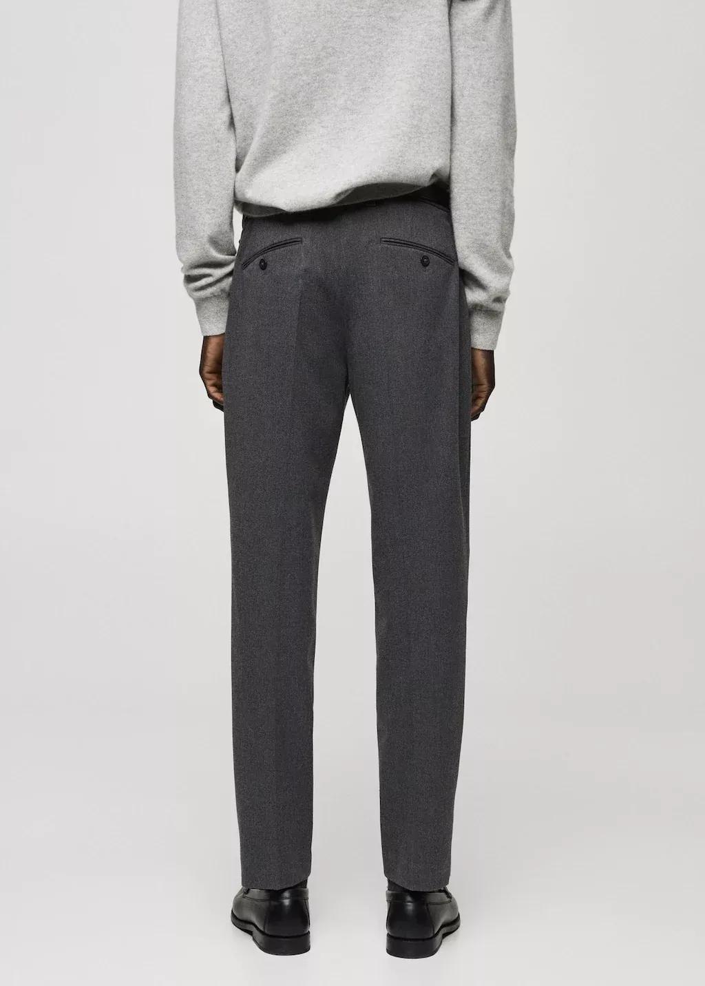 Grey Slim Fit Cotton Pants, , large image number 8