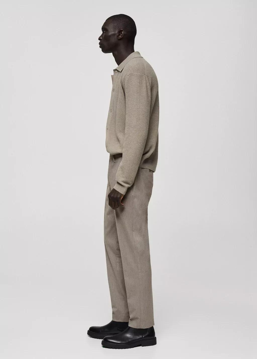 Grey Slim Fit Cotton Pants, , large image number 3