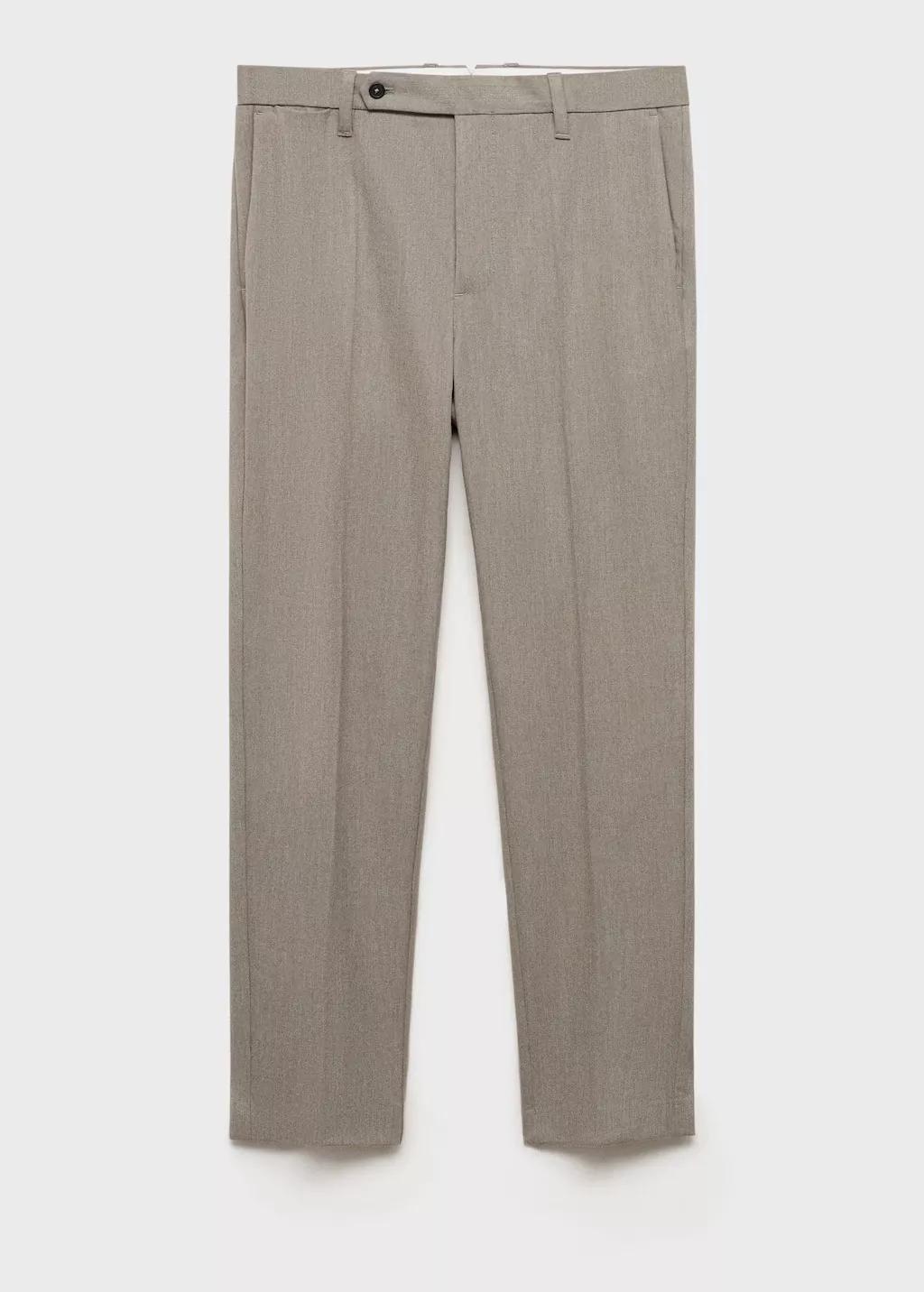 Grey Slim Fit Cotton Pants, , large image number 4