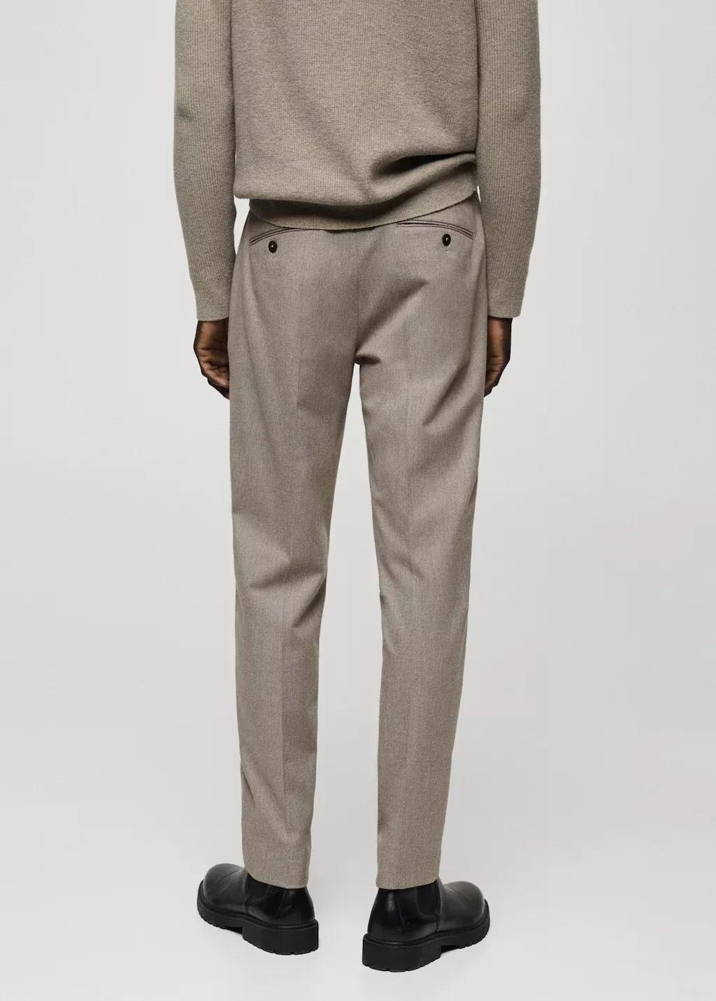 Grey Slim Fit Cotton Pants, , large image number 7