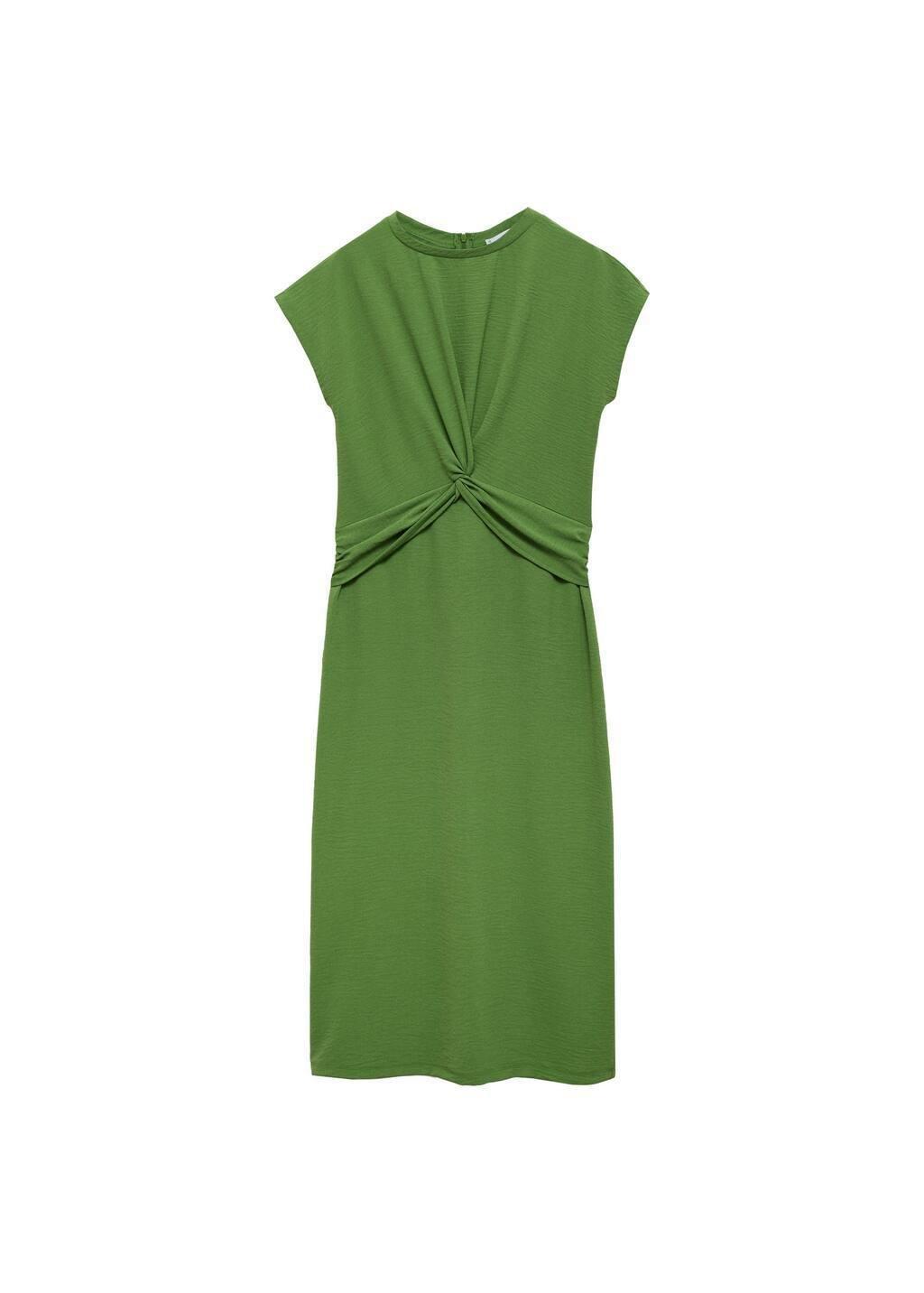 Green Midi-Dress With Knot Detail, , large image number 2